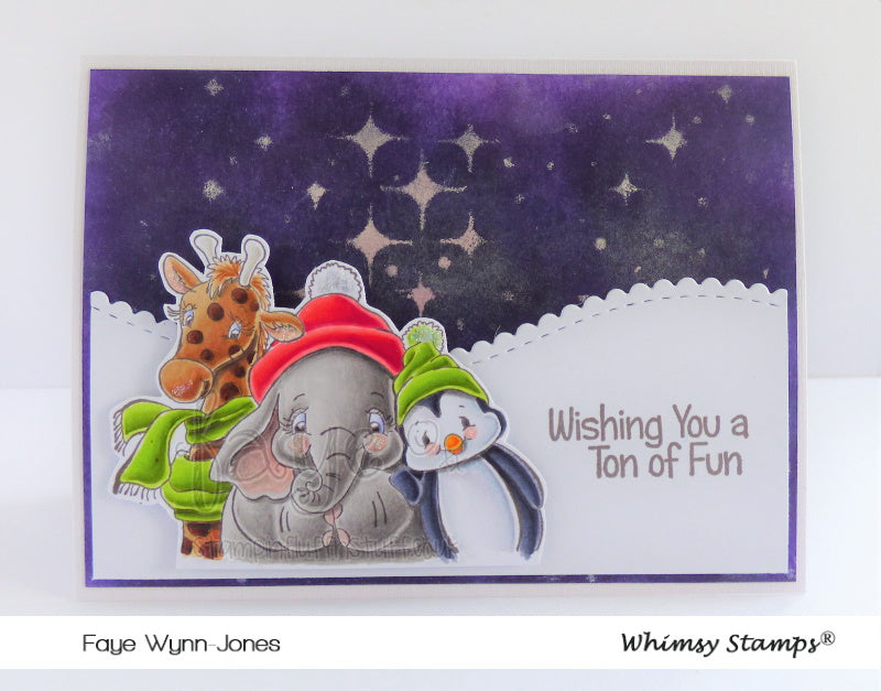 Ellie Jungle Bell Trio Rubber Cling Stamp - Whimsy Stamps