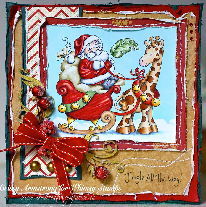 Jungle Bells Three - Giraffe - Digital Stamp - Whimsy Stamps