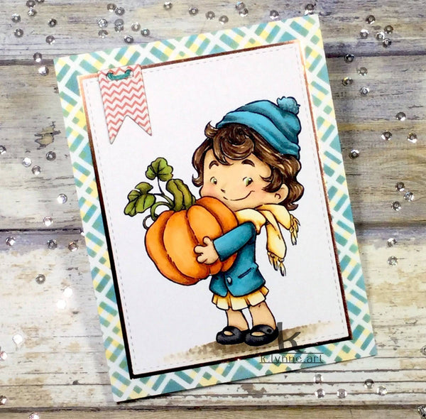 Cinnamon with Pumpkin - Digital Stamp - Whimsy Stamps