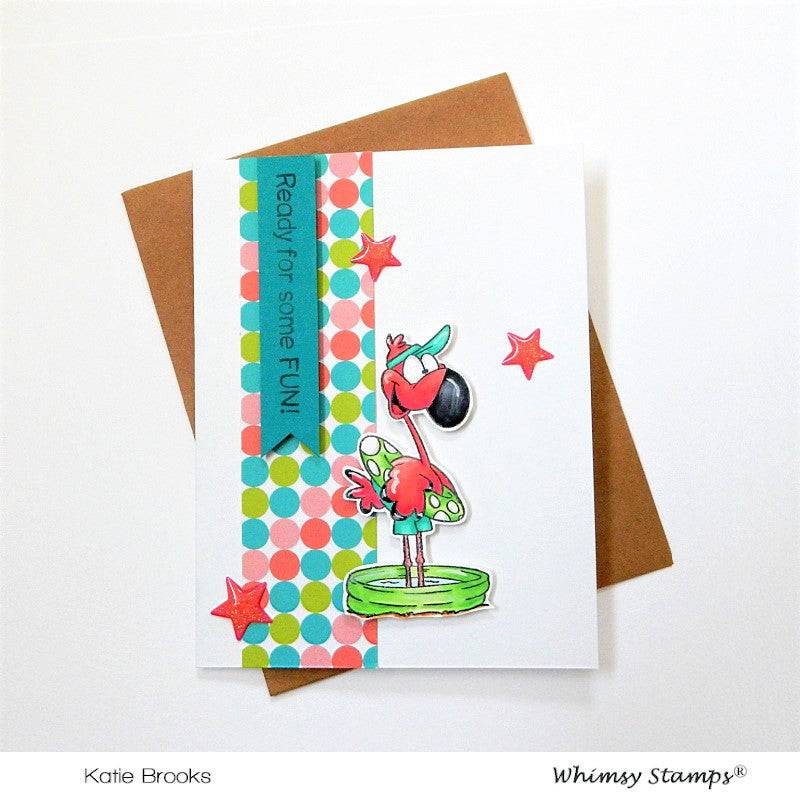 Flamingo Fun Clear Stamps - Whimsy Stamps