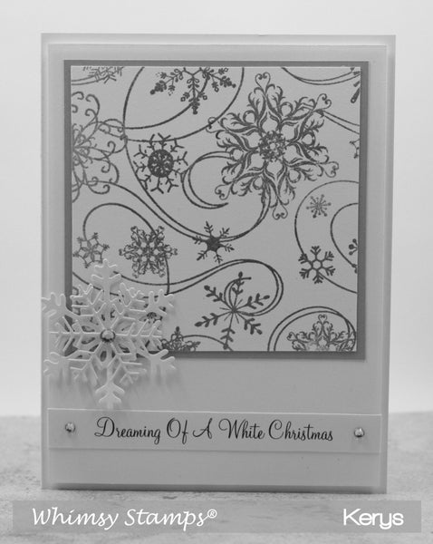 Snow Flurry Background Rubber Cling Stamp - Whimsy Stamps