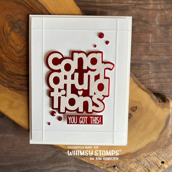 Congratulations Word and Shadow Die Set | Whimsy Stamps