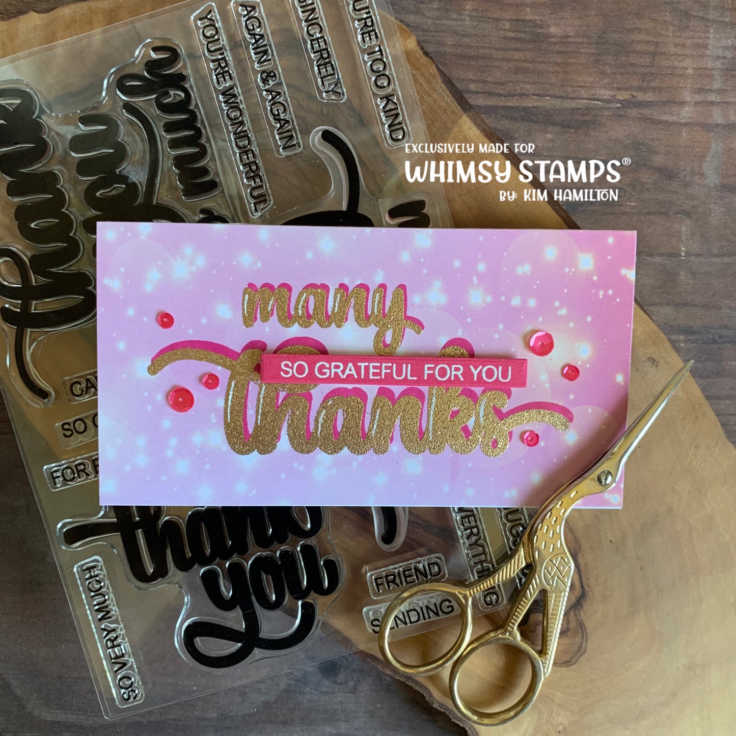 **NEW Many Thanks Clear Stamps - Whimsy Stamps