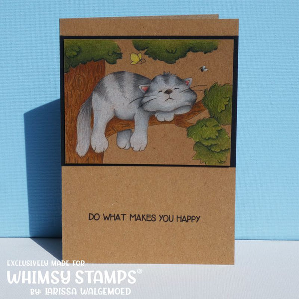 Lazy Kitty - Digital Stamp - Whimsy Stamps