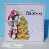 Penguins Decorate the Tree - Digital Stamp - Whimsy Stamps