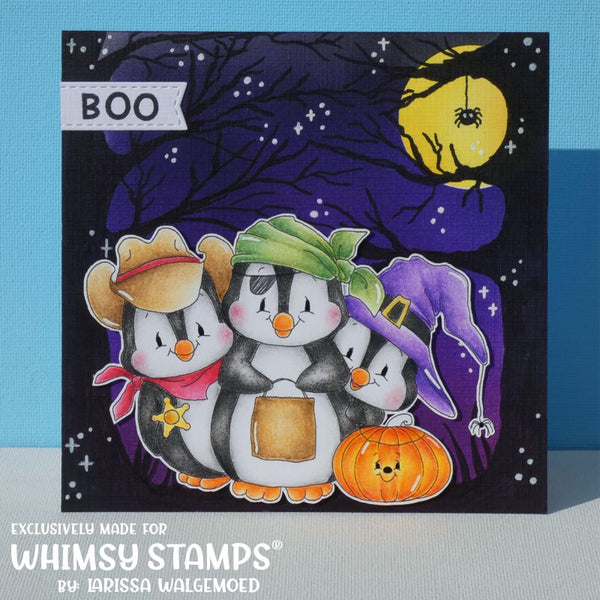 Penguin Trick or Treaters - Digital Stamp - Whimsy Stamps