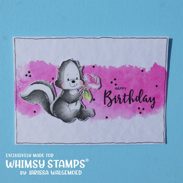 Skunk with Rose - Digital Stamp - Whimsy Stamps