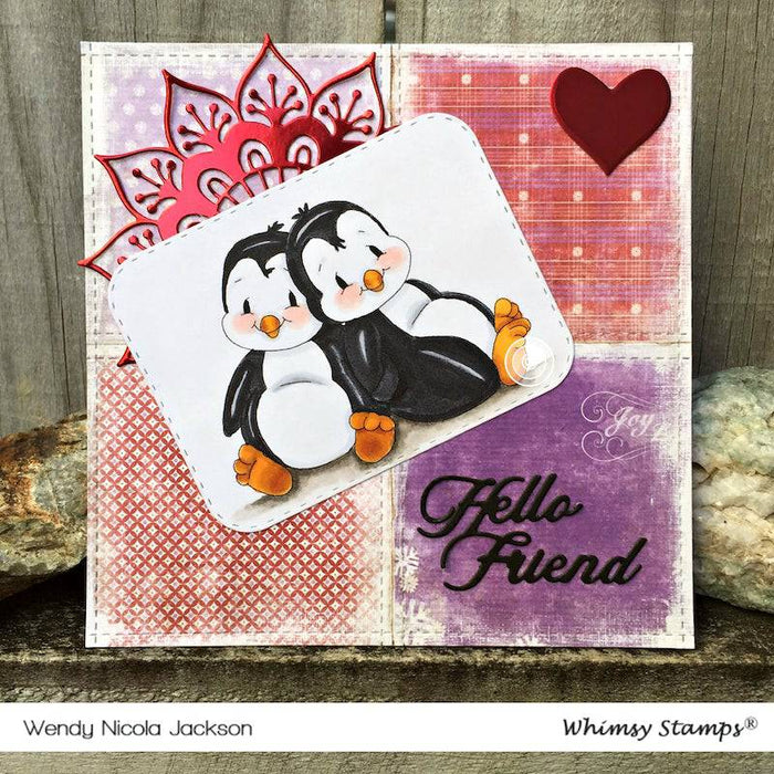 Penguin Lean on Me Clear Stamps - Whimsy Stamps