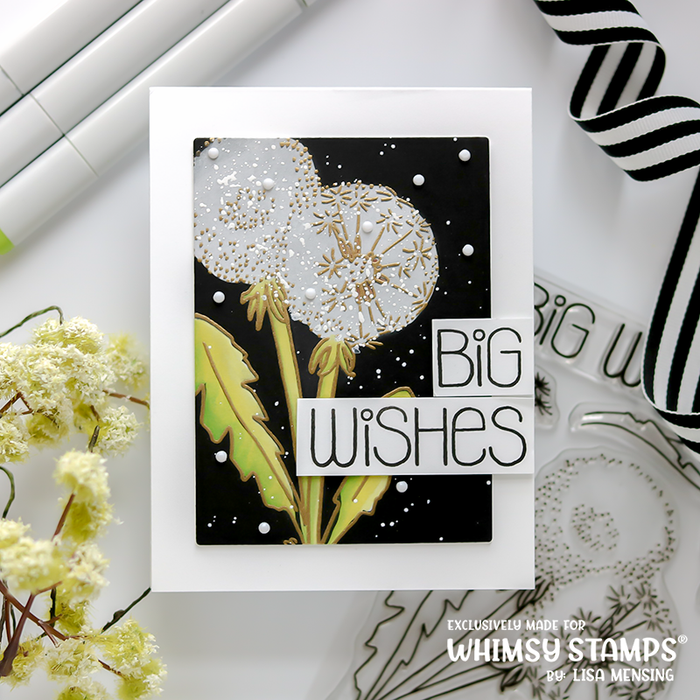 **NEW Big Wishes Dandelion Clear Stamps - Whimsy Stamps