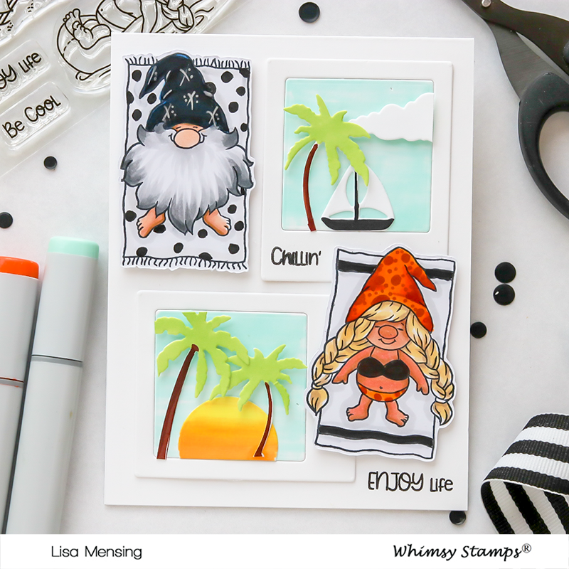 **NEW Gnomes at the Beach Clear Stamps - Whimsy Stamps