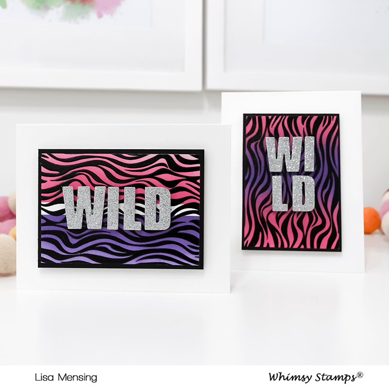 Zebra Stripes Background Rubber Cling Stamp - Whimsy Stamps