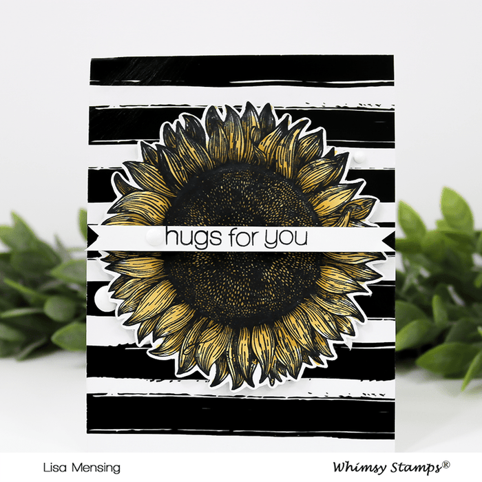 Sunflower Background Rubber Cling Stamp - Whimsy Stamps