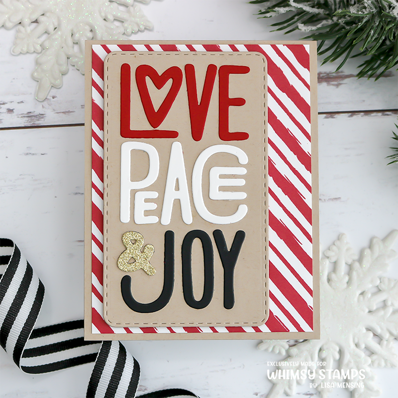 **NEW Peace Love Joy Die Set - Whimsy Stamps