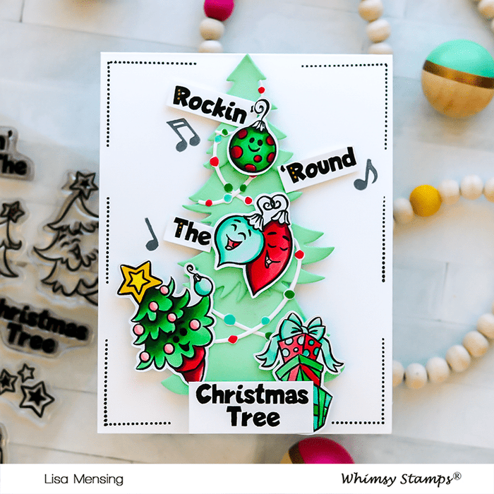 Rockin' Christmas Tree Clear Stamps - Whimsy Stamps