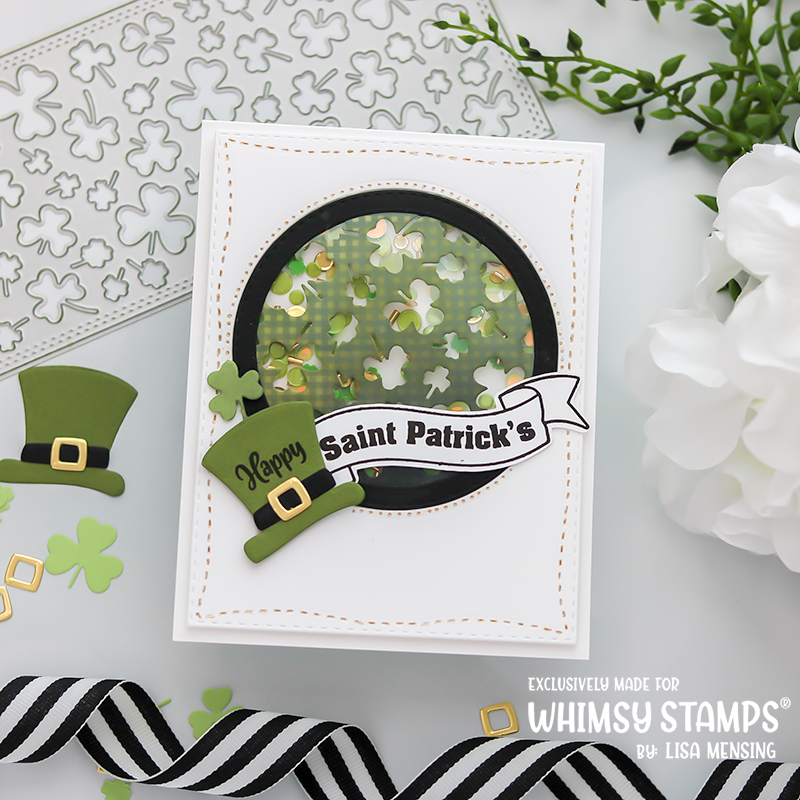 **NEW Slimline Shamrocks Background Die - Whimsy Stamps