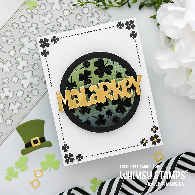 **NEW Slimline Shamrocks Background Die - Whimsy Stamps