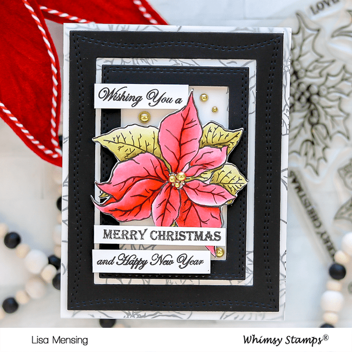 Vintage Poinsettia Clear Stamps - Whimsy Stamps