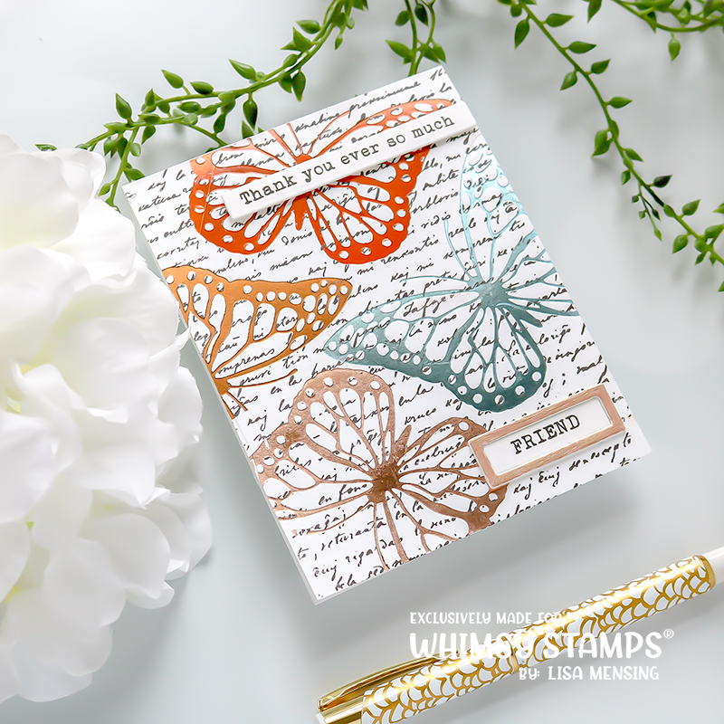 **NEW Vintage Script Background Rubber Cling Stamp - Whimsy Stamps