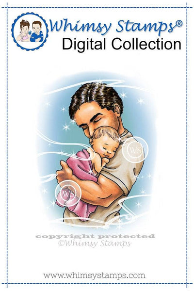 Little Angel Father - Digital Stamp - Whimsy Stamps