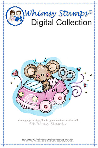Love Bug Mouse - Digital Stamp - Whimsy Stamps
