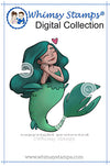Loving Mermaid - Digital Stamp - Whimsy Stamps