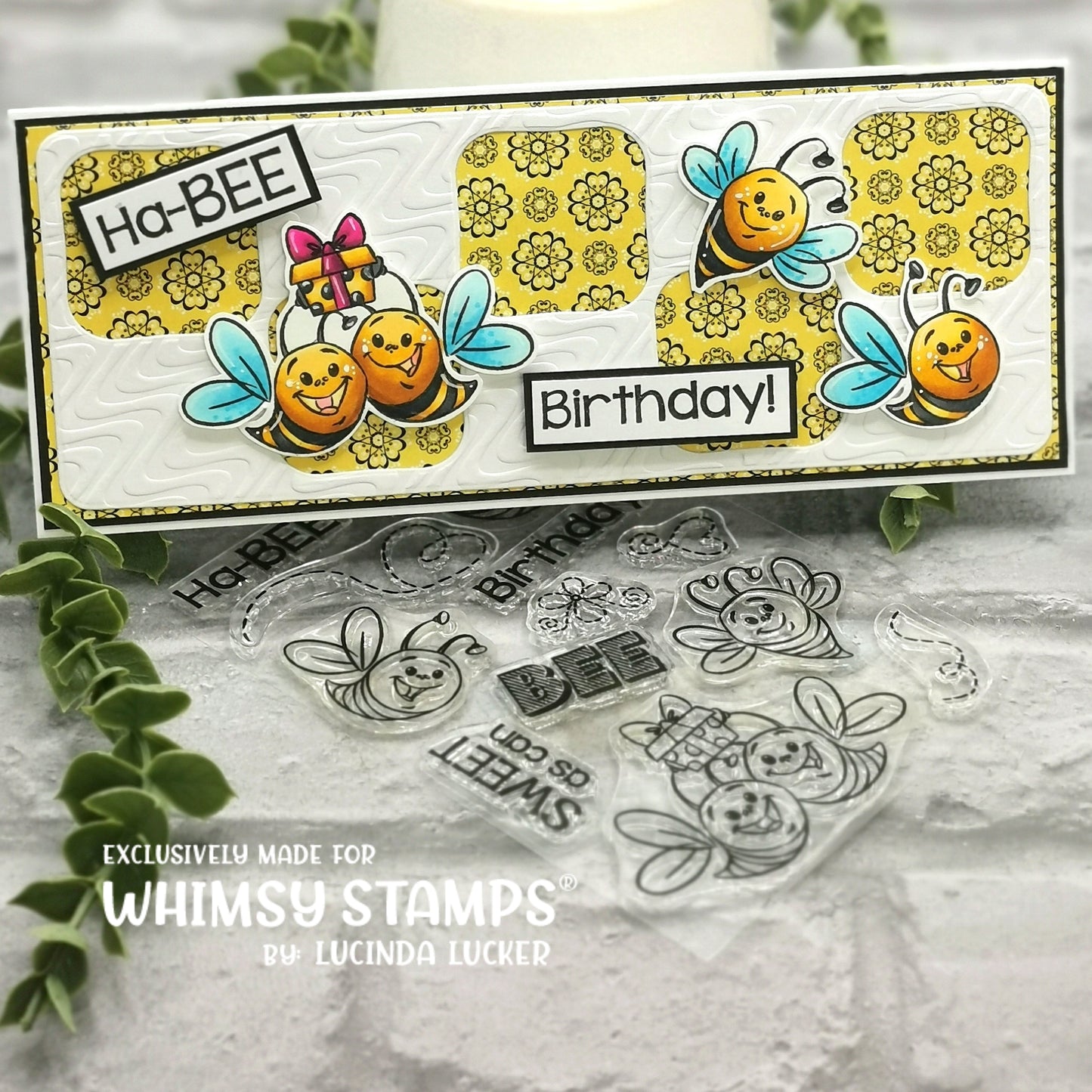 Hap-Bee Birthday Clear Stamps - Whimsy Stamps