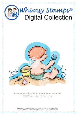 Beach Bum Baby - Digital Stamp - Whimsy Stamps