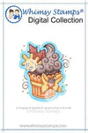 Autumn Cupcake - Digital Stamp - Whimsy Stamps