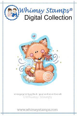 Little Autumn Fox - Digital Stamp - Whimsy Stamps