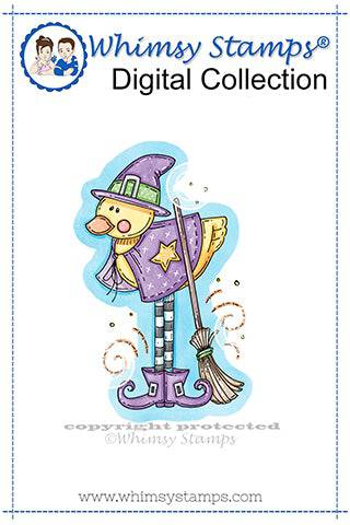 Little Witch Bird - Digital Stamp - Whimsy Stamps