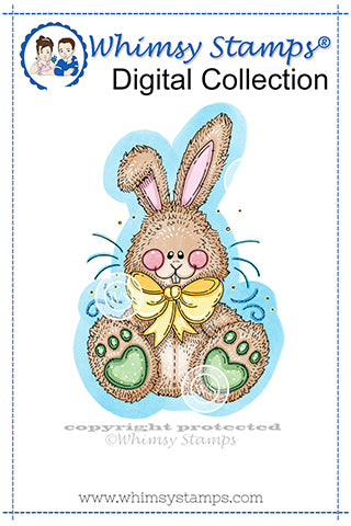 Fluffy Bunny - Digital Stamp - Whimsy Stamps