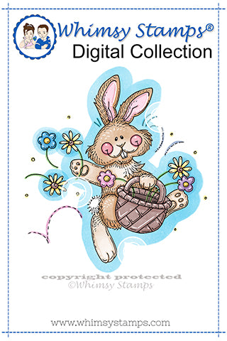 Hop Along Bunny - Digital Stamp - Whimsy Stamps