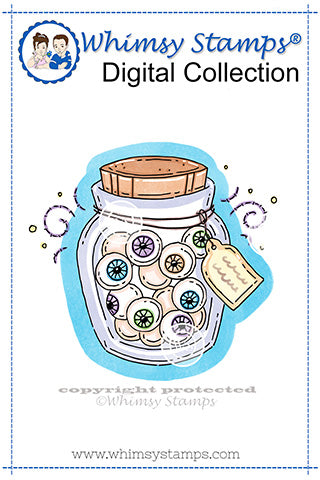 Jar of Eyeballs - Digital Stamp - Whimsy Stamps