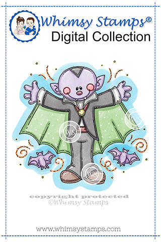 Lil Vampire - Digital Stamp - Whimsy Stamps