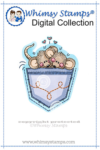 Little Pocket Mice - Digital Stamp - Whimsy Stamps