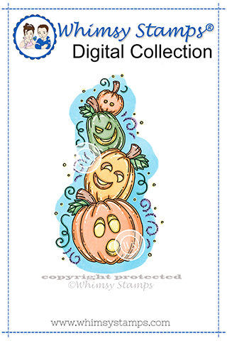 Pumpkin Pile - Digital Stamp - Whimsy Stamps