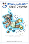 Scuba Bear - Digital Stamp - Whimsy Stamps