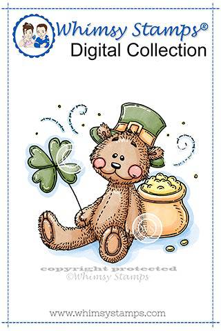 Shamrock Bear - Digital Stamp - Whimsy Stamps