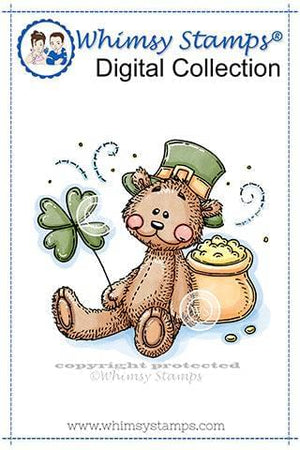 Shamrock Bear - Digital Stamp - Whimsy Stamps