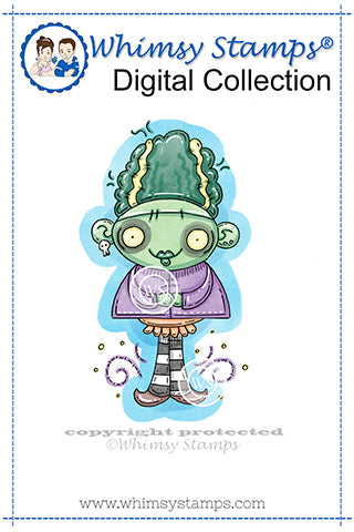 Zombie Stella - Digital Stamp - Whimsy Stamps