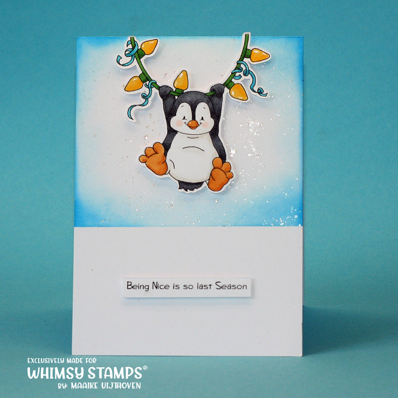 Penguin Light Me Up - Digital Stamp - Whimsy Stamps