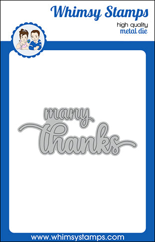 **NEW Many Thanks Word Die - Whimsy Stamps