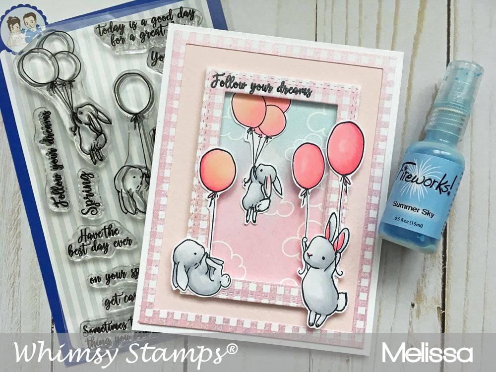 Bunny Balloons Clear Stamps - Whimsy Stamps