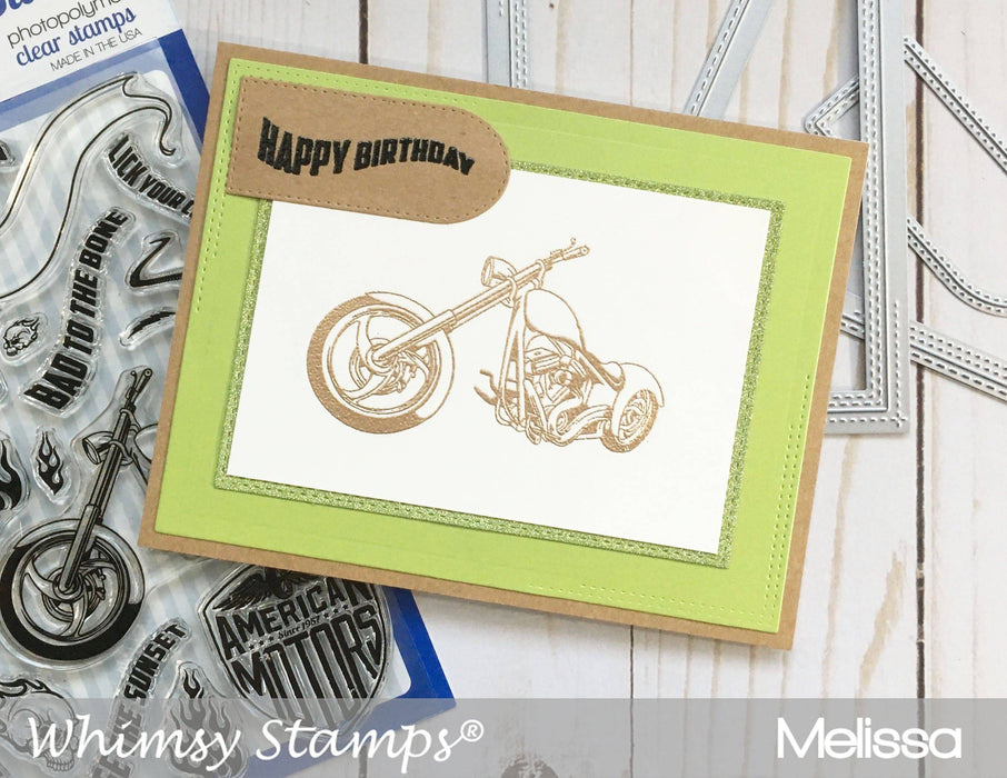 Biker Bad to the Bone Clear Stamps - Whimsy Stamps