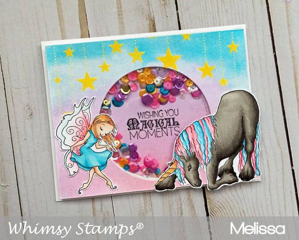 Fairy and Unicorn Greetings - Digital Stamp - Whimsy Stamps