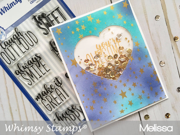 Happy Headlines Clear Stamps - Whimsy Stamps
