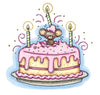 Birthday Cake Mouse - Digital Stamp - Whimsy Stamps