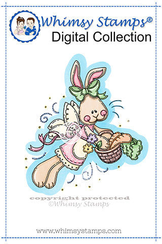 Garden Bun Bun Fairy - Digital Stamp - Whimsy Stamps