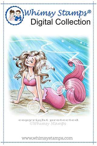 Mermaid Alexis - Digital Stamp - Whimsy Stamps