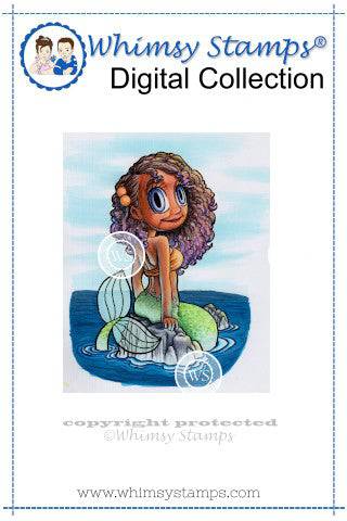 Mermaid Piper - Digital Stamp - Whimsy Stamps